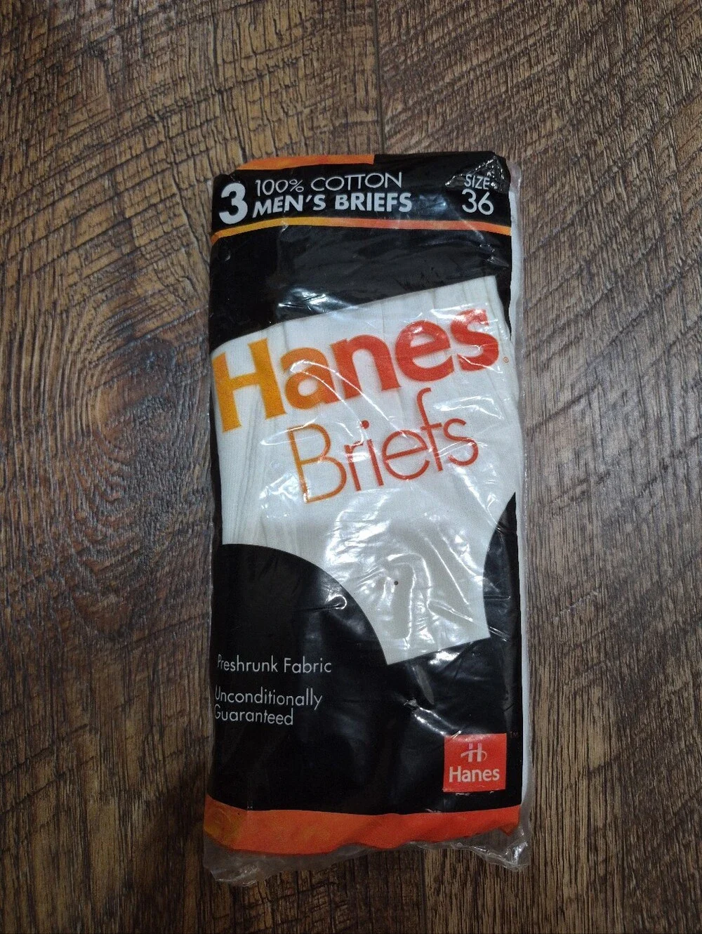 New Men's Vintage Hanes Briefs 100% Preshrunk Cotton Size 36